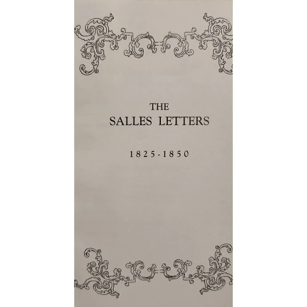 THE SALLES LETTERS 1825-1850 Genealogy (1957)